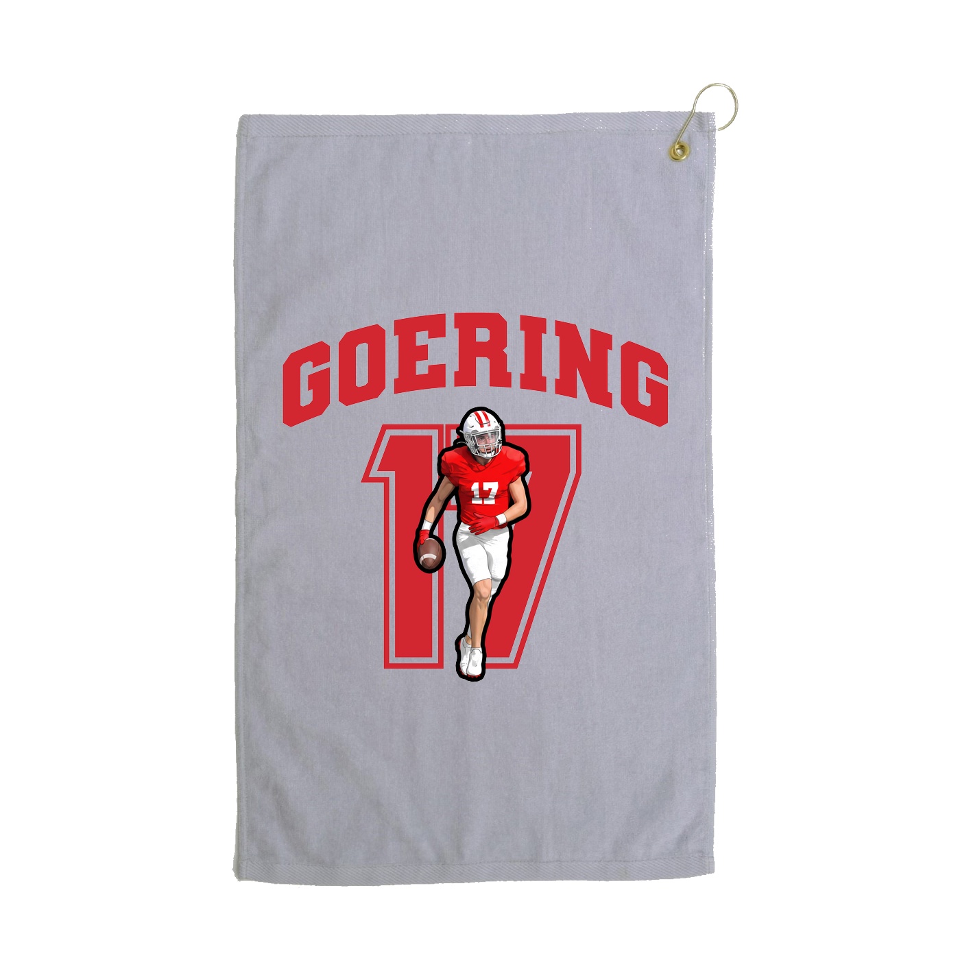 Golf Towel — Number in Grey