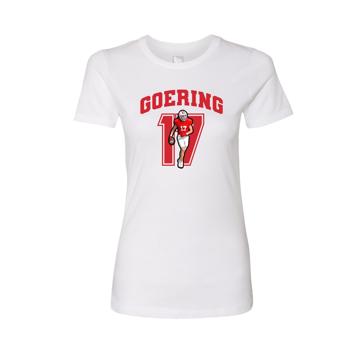 Fitted Women's Tee — Number in White