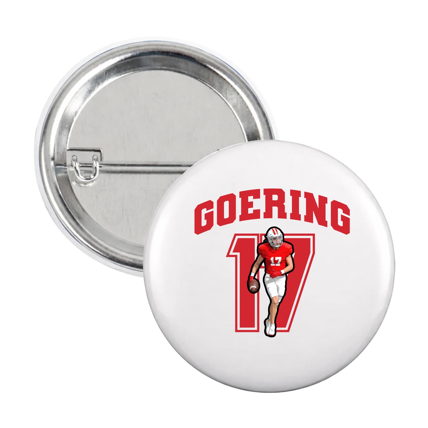 Game Day Button — Number in White