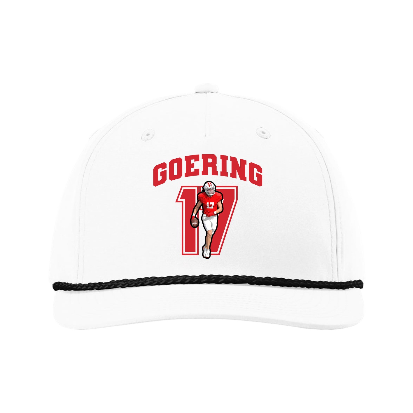 Five-Panel Classic Rope Cap — Number in White