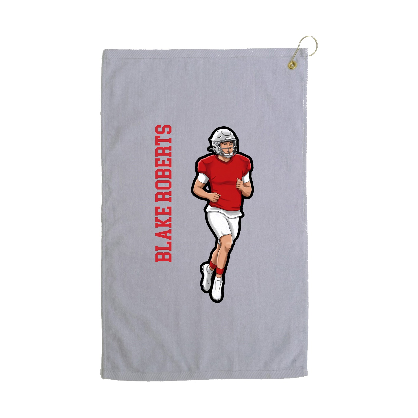 Golf Towel — Name Vertical in Grey