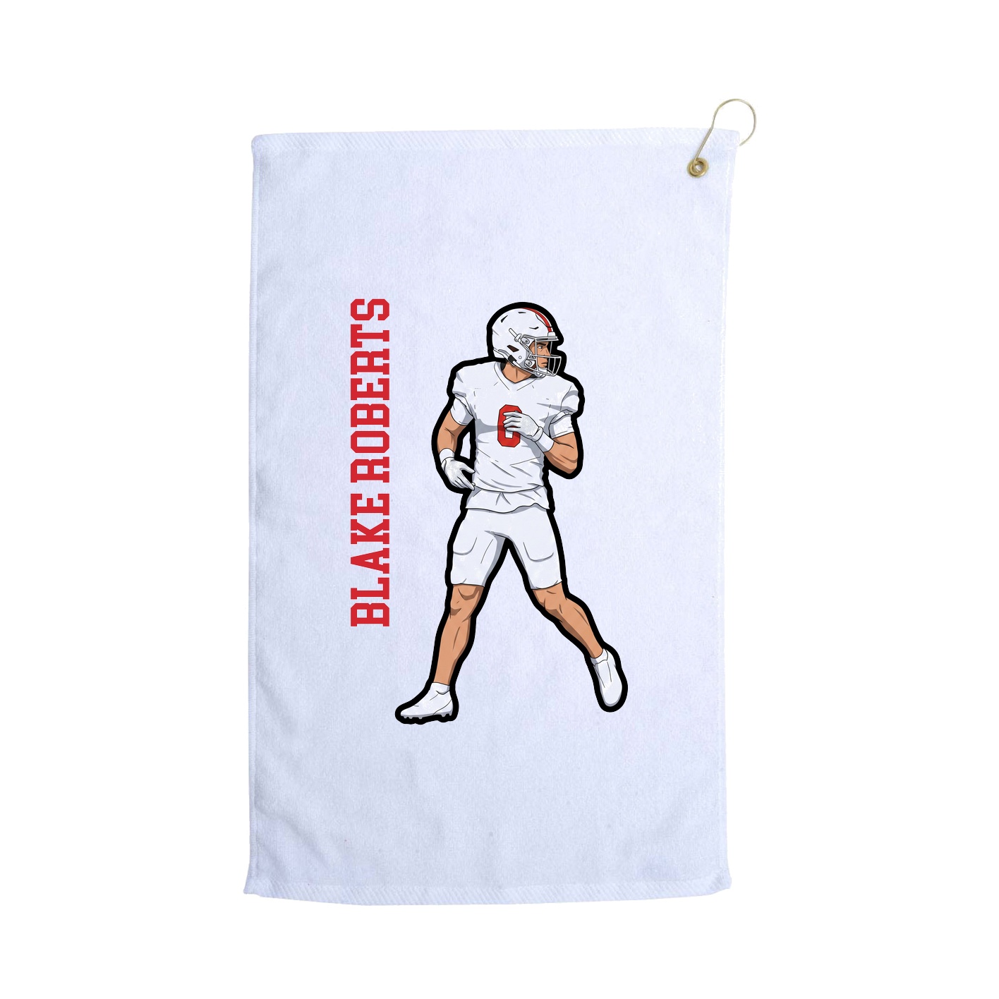 Golf Towel — Name Vertical in White
