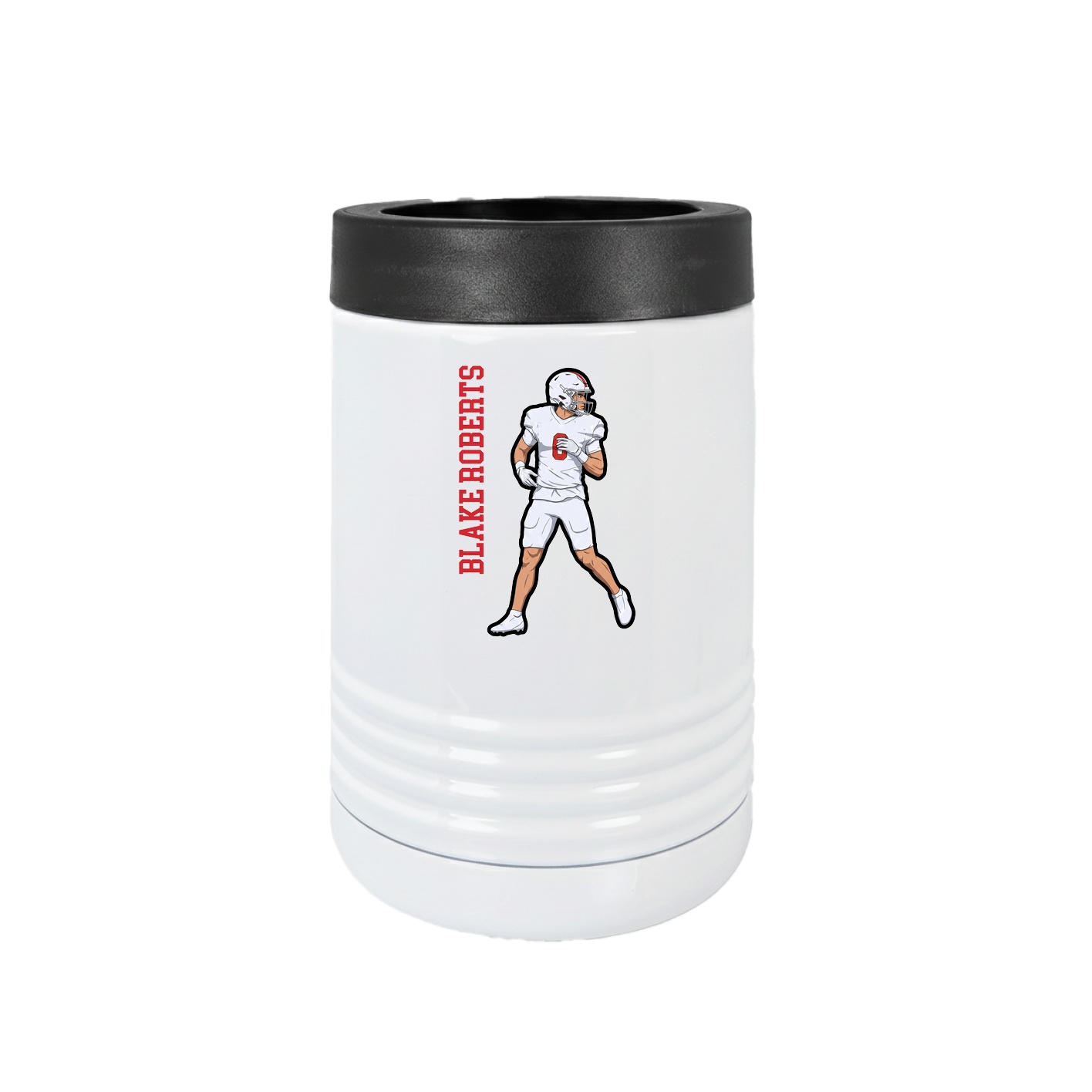 Beverage Holder — Name Vertical in White