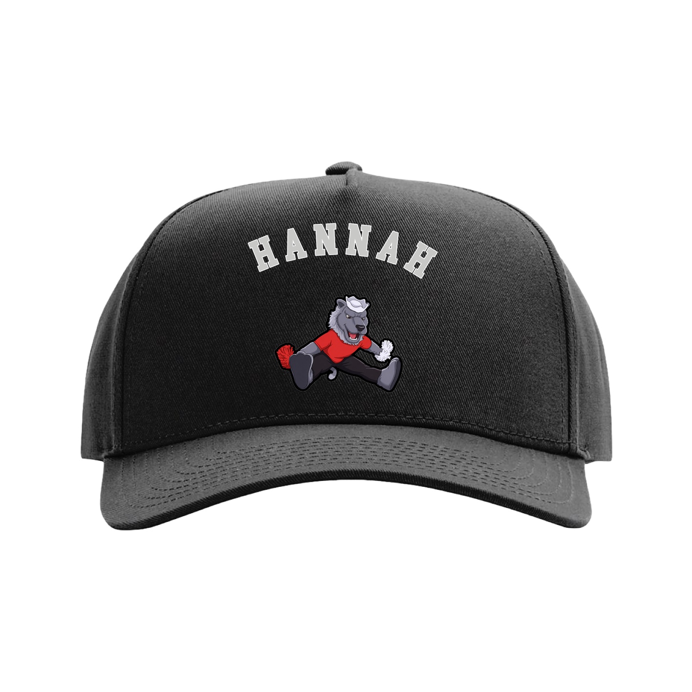 Full Fabric Five-Panel Champ Cap — Shirsey Arch in Black
