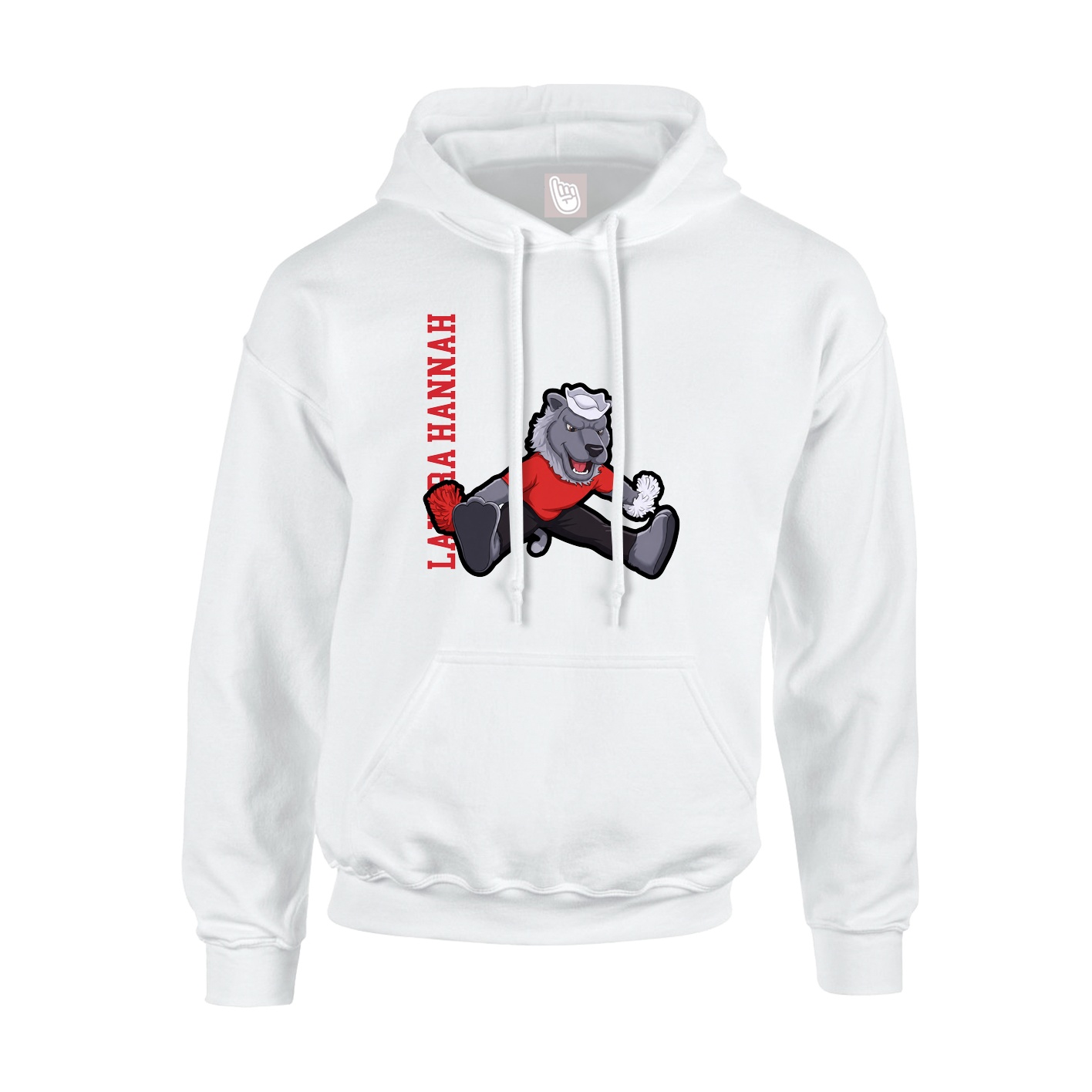 Hoodie — Name Vertical in White