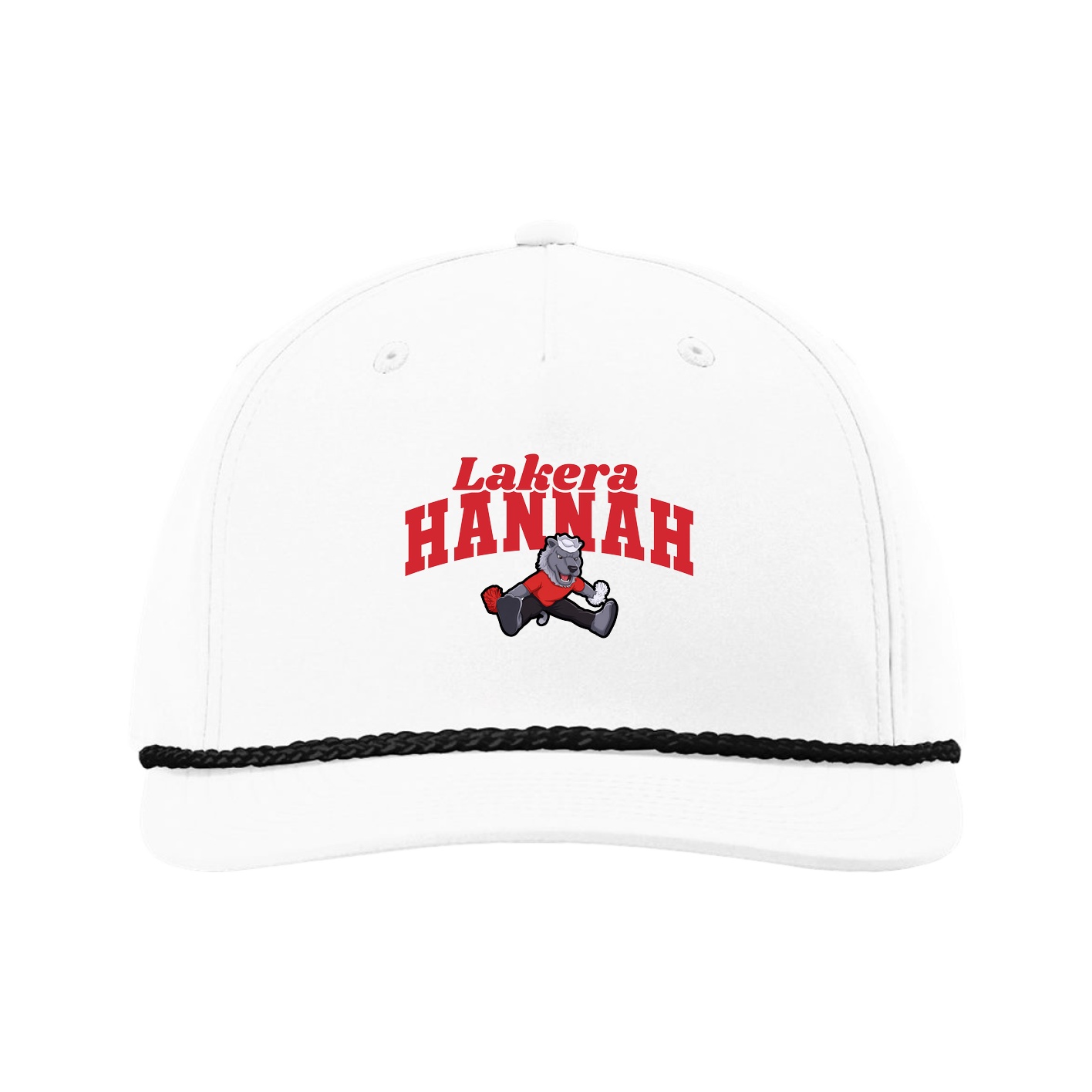 Five-Panel Classic Rope Cap — Signature Arch in White