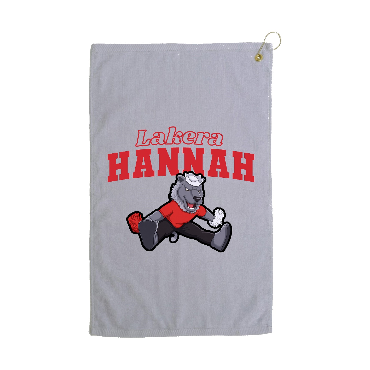 Golf Towel — Name Arch in Grey