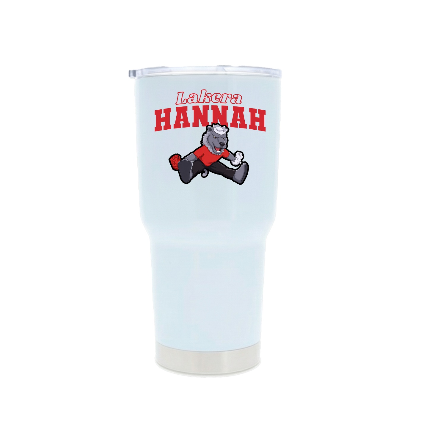 30oz Stainless Steel Tumbler — Name Arch in White