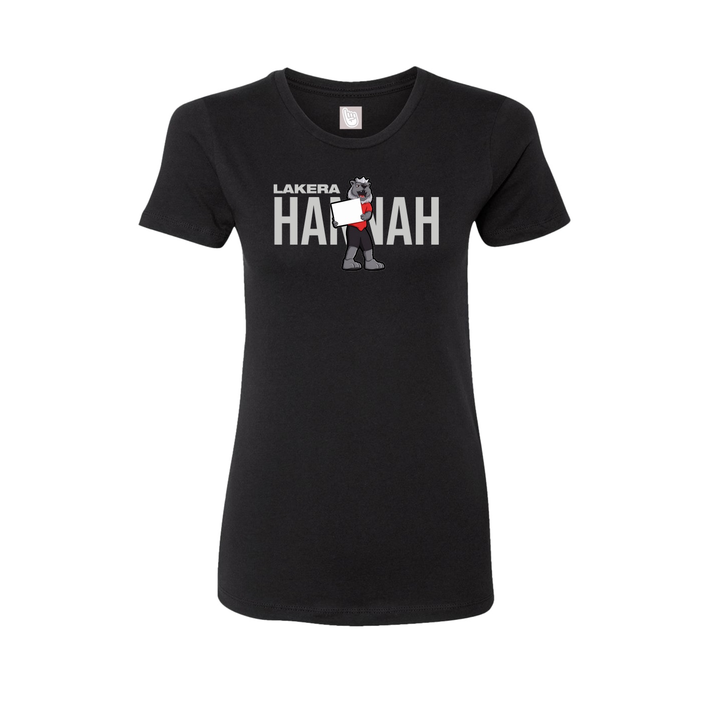 Fitted Women's Tee — Player Name in Black