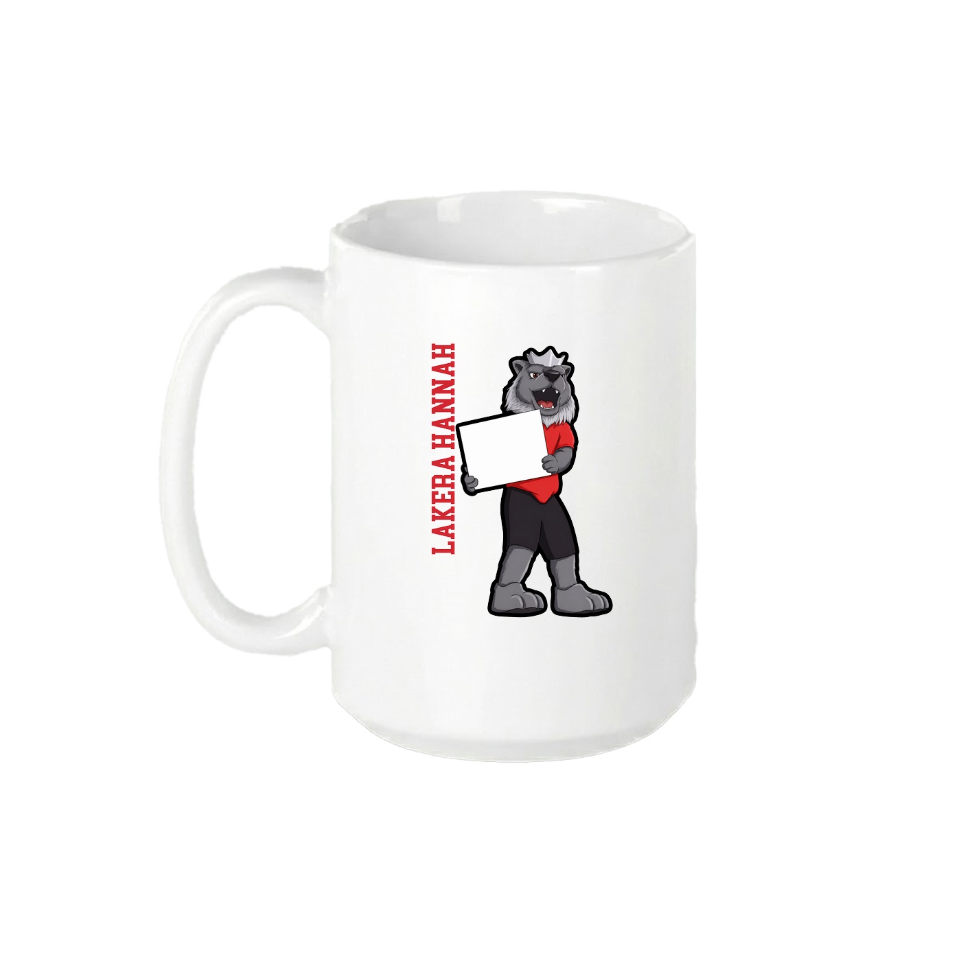 15oz Coffee Mug — Name Vertical in White