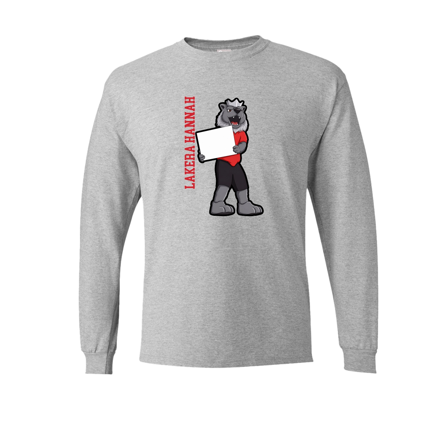 Long Sleeve Tee — Name Vertical in Grey