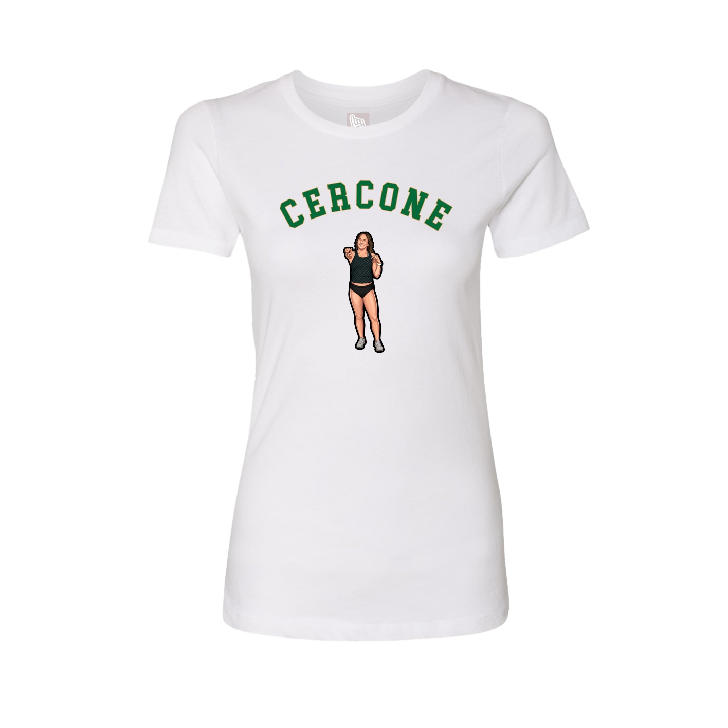 Fitted Women's Tee — Shirsey Arch in White
