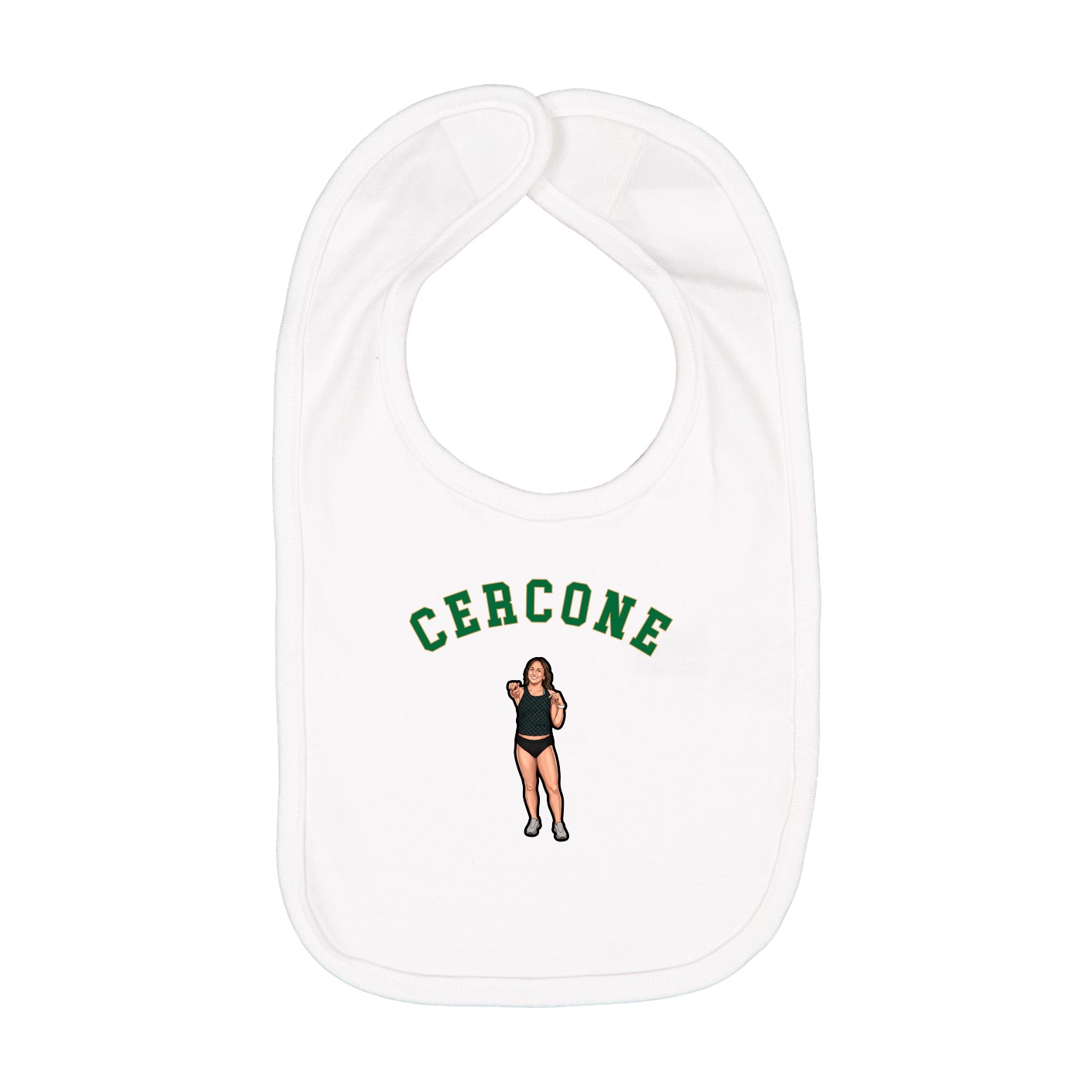 Infant Bib — Shirsey Arch in White