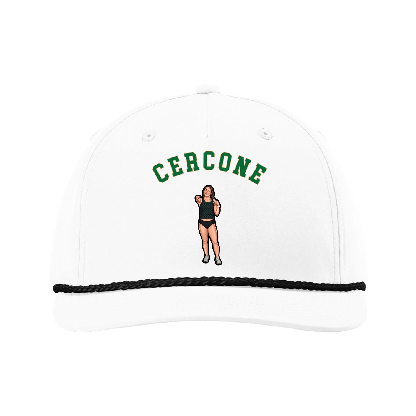 Five-Panel Classic Rope Cap — Shirsey Arch in White