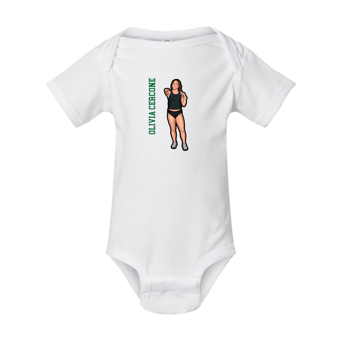 Baby Onesie — Name Vertical in White