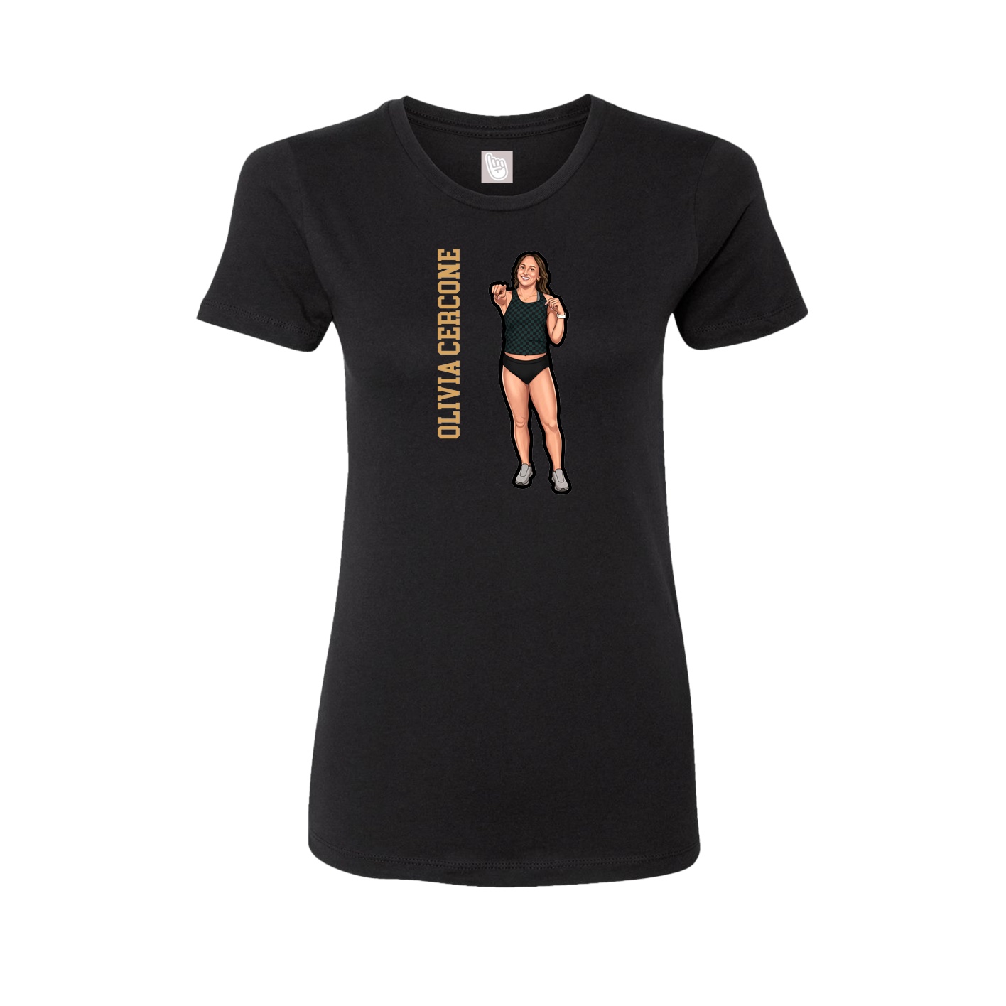 Womens Tee — Name Vertical in Black