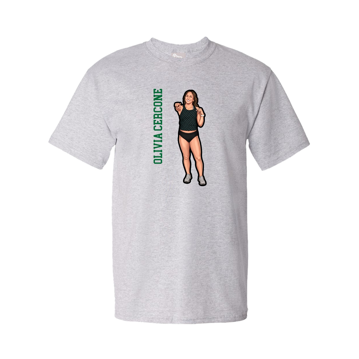 Youth Tee — Name Vertical in Grey