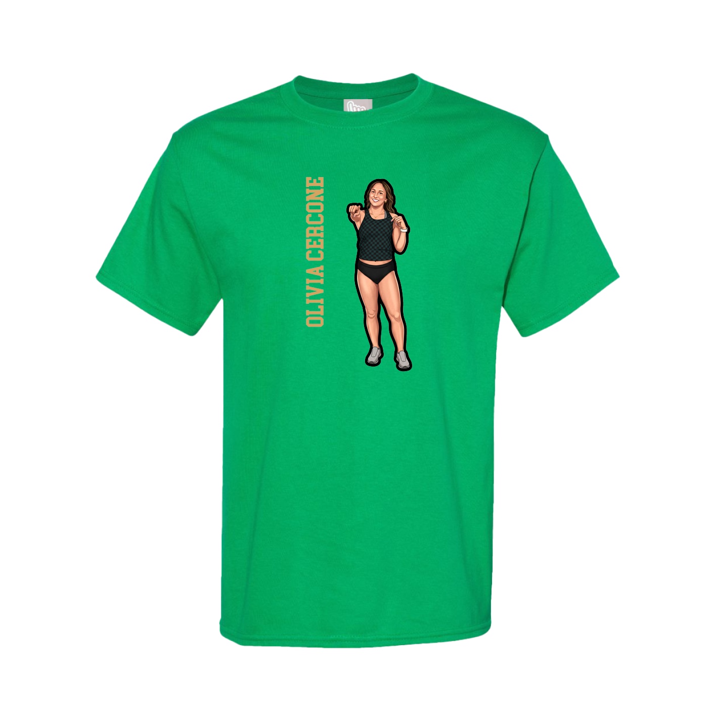 Youth Tee — Name Vertical in Green