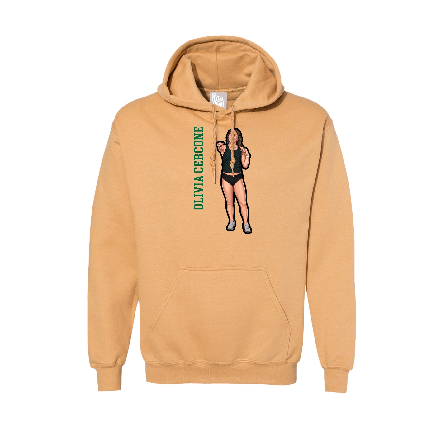 Hoodie — Name Vertical in Vegas Gold