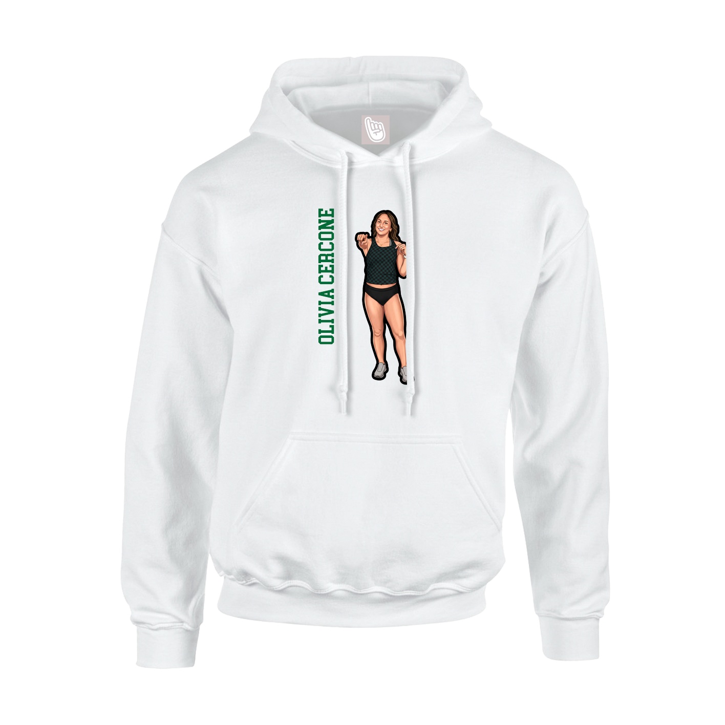 Youth Hoodie — Name Vertical in White