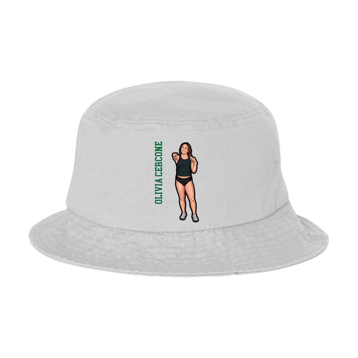 Bucket Cap — Name Vertical in White