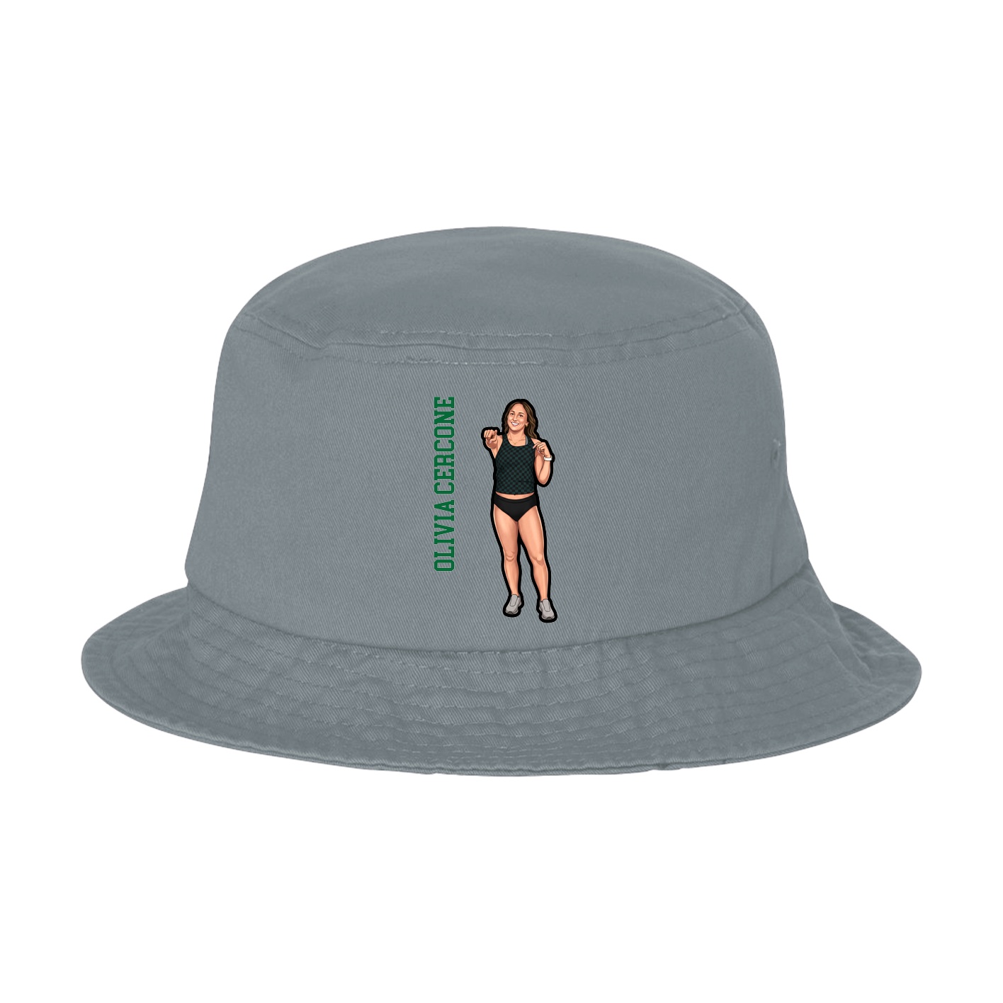 Bucket Cap — Name Vertical in Grey
