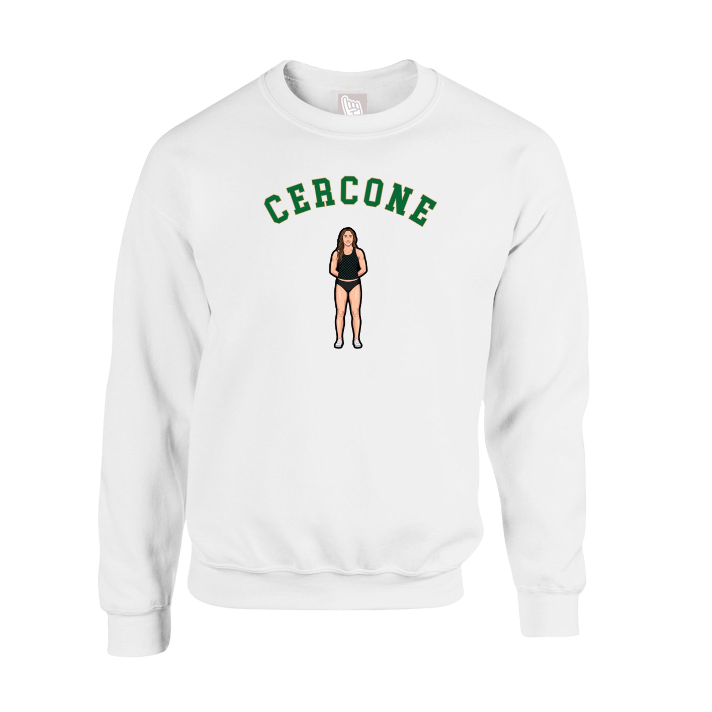 Fleece Crew — Shirsey Arch in White