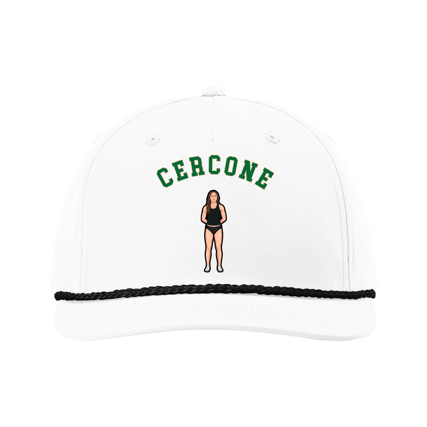 Five-Panel Classic Rope Cap — Shirsey Arch in White