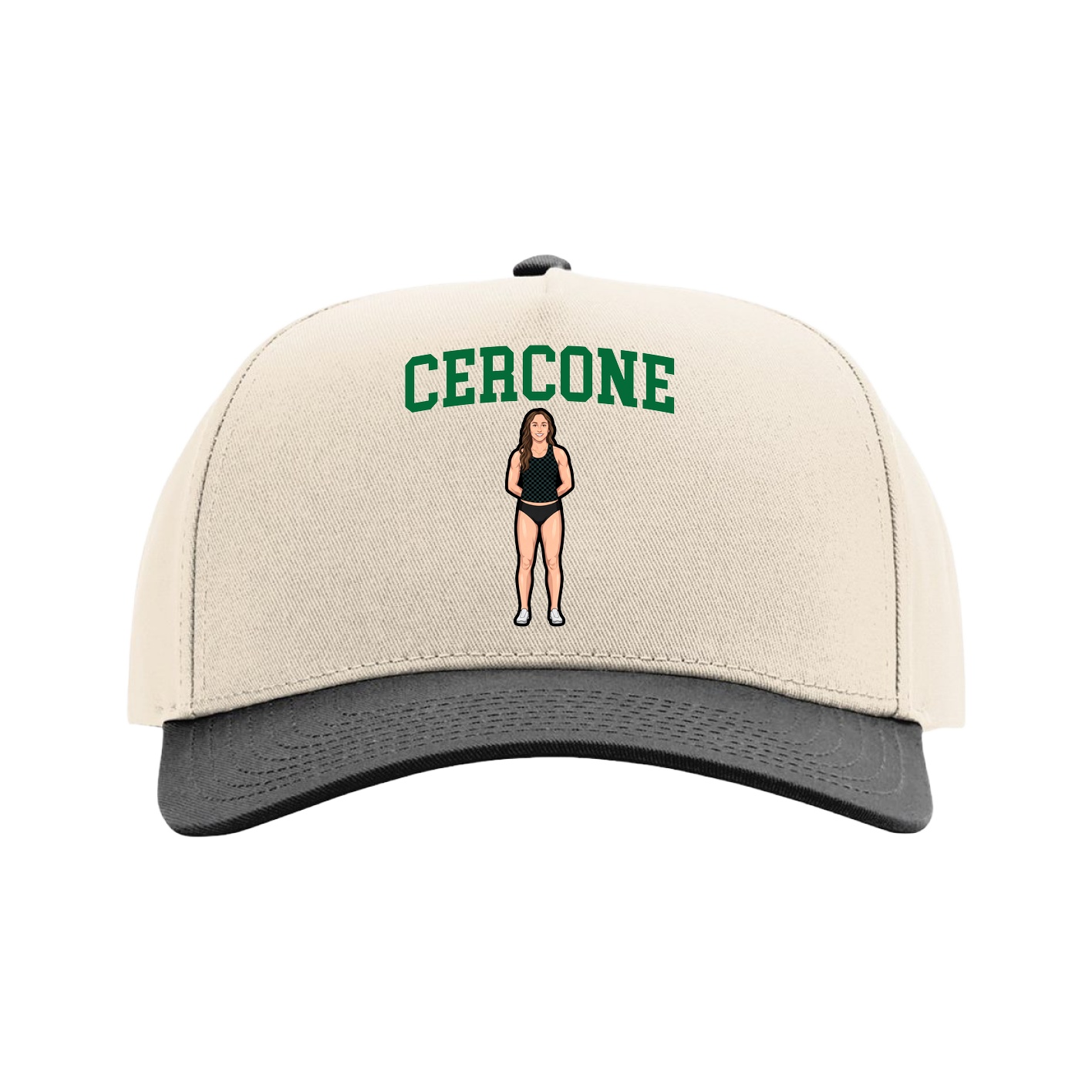 Full Fabric Five-Panel Champ Cap — Shirsey in Cream/Black