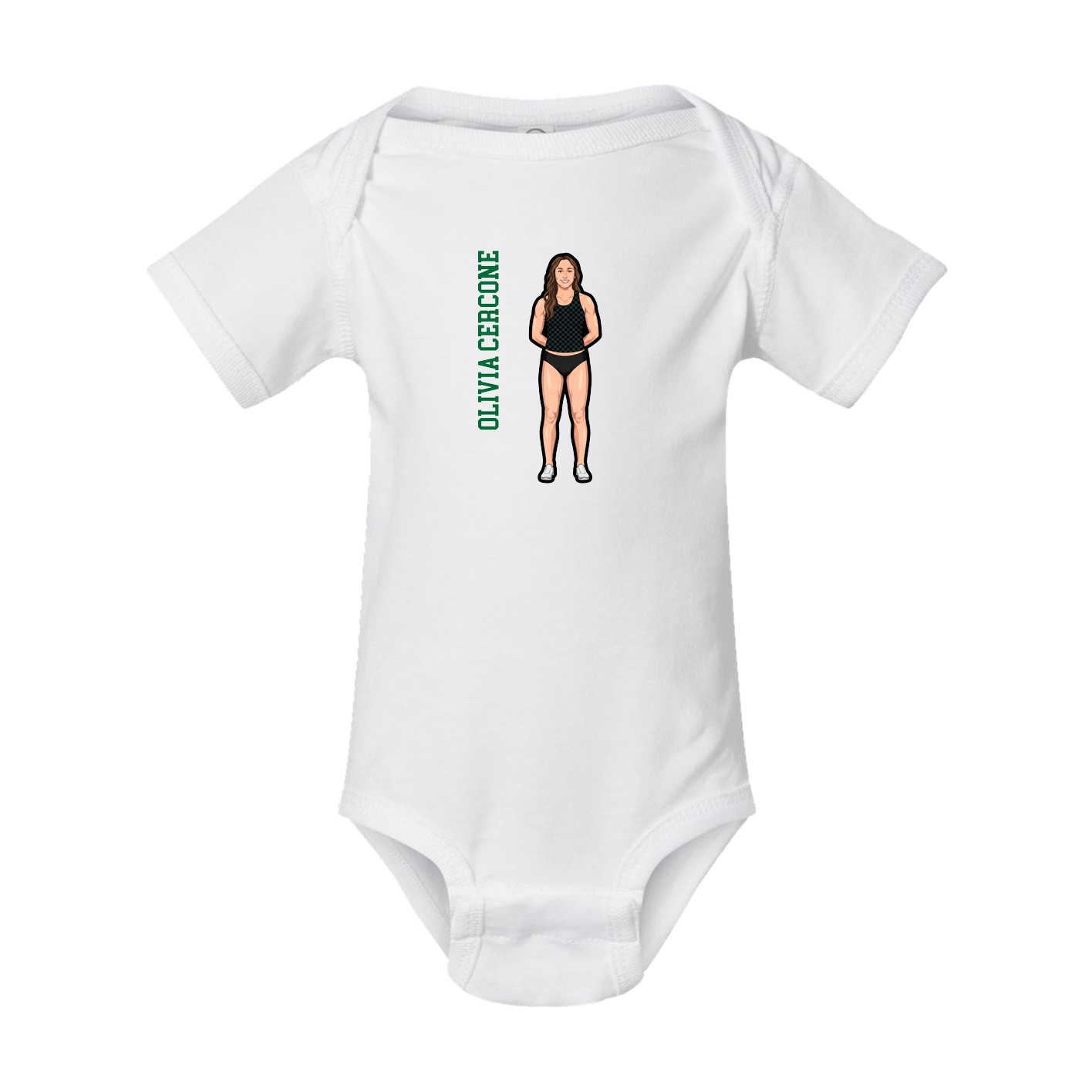 Baby Onesie — Name Vertical in White