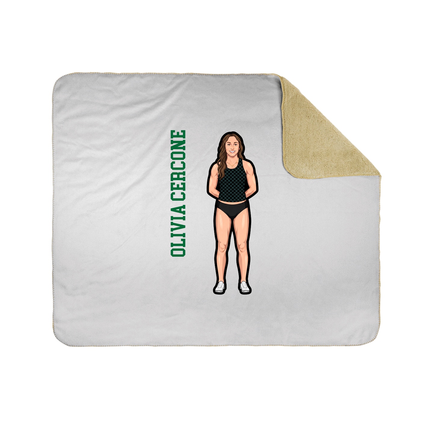 Throw Blanket — Name Vertical in White