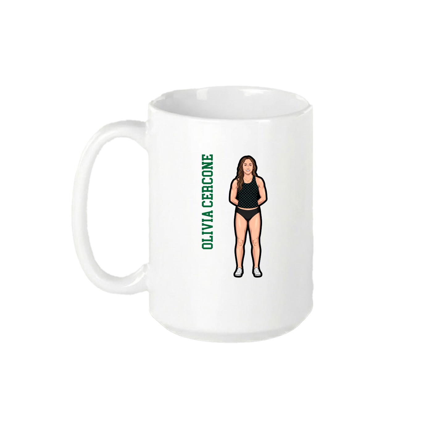 15oz Coffee Mug — Name Vertical in White