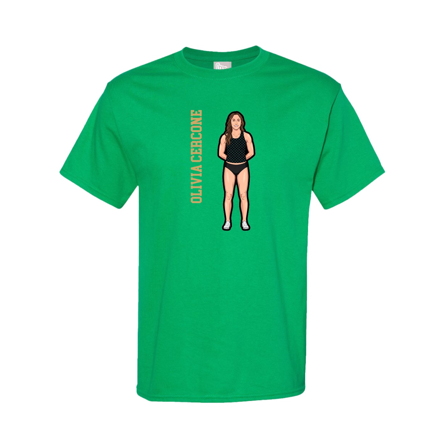 Tee — Name Vertical in Green