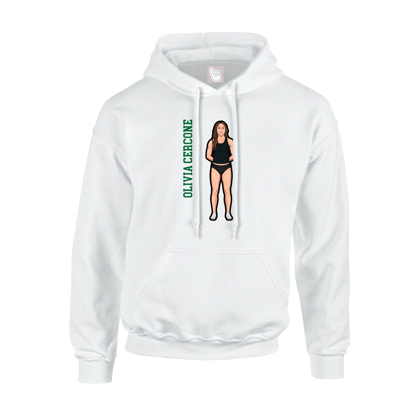 Youth Hoodie — Name Vertical in White