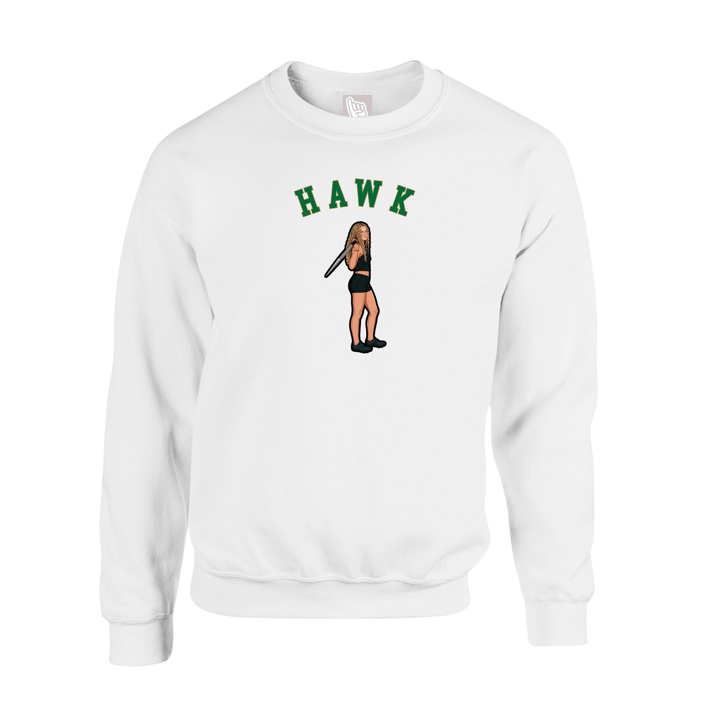 Fleece Crew — Shirsey Arch in White