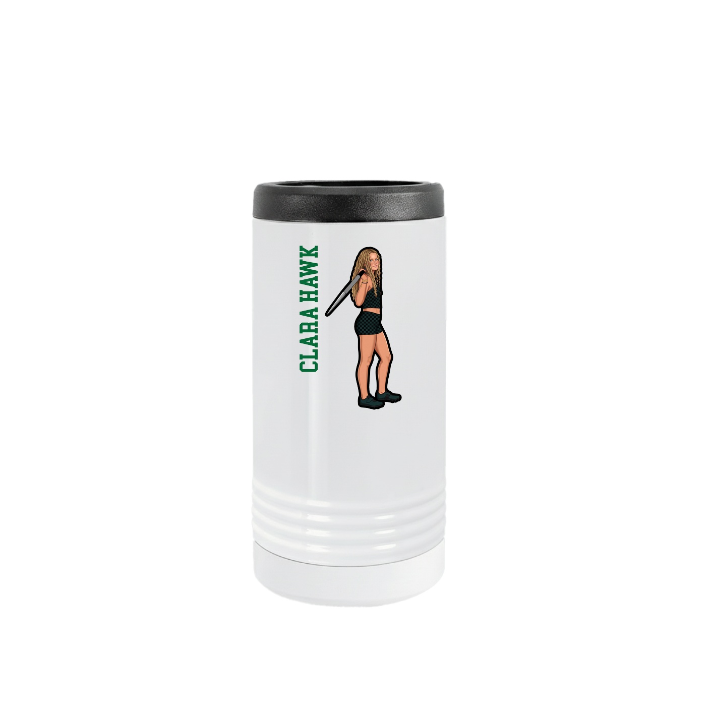 Slim Beverage Holder — Name Vertical in White