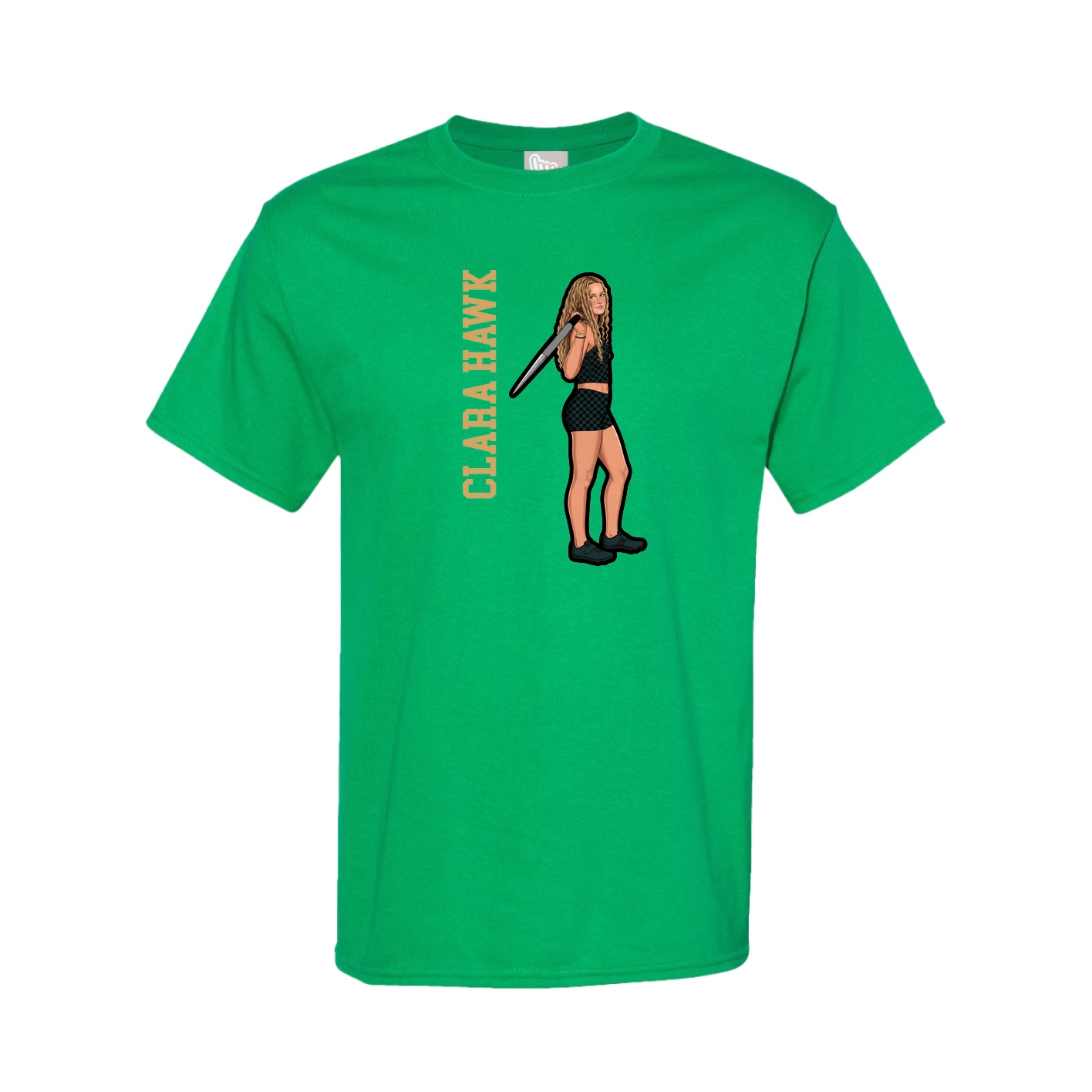 Youth Tee — Name Vertical in Green