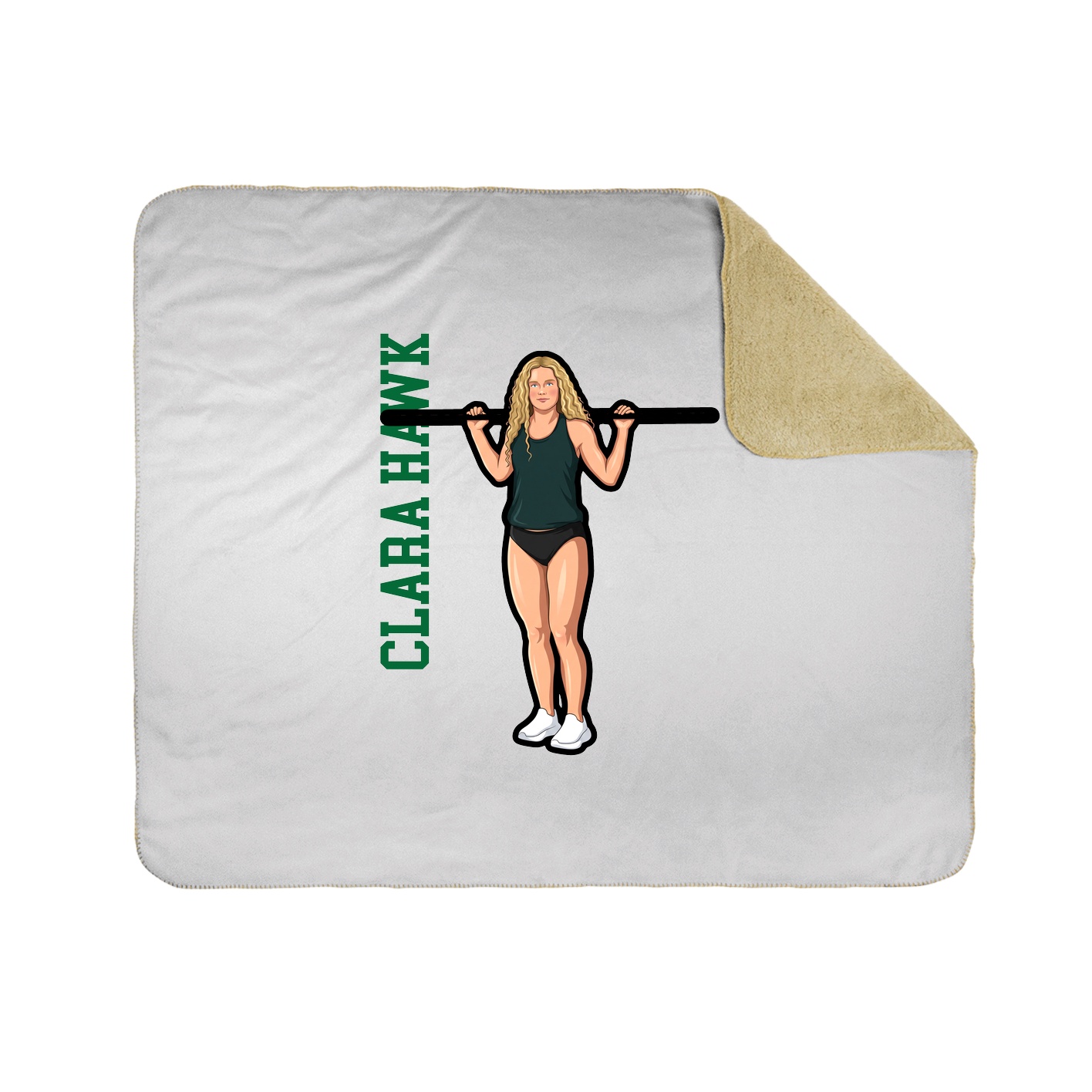 Throw Blanket — Name Vertical in White
