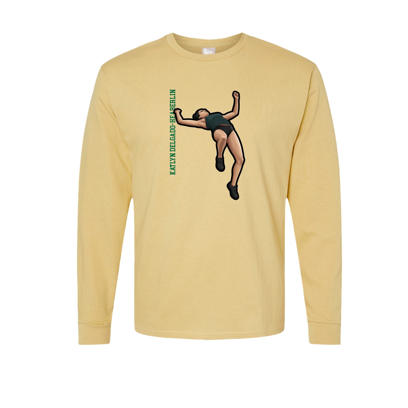 Long Sleeve Tee — Name Vertical in Vegas Gold