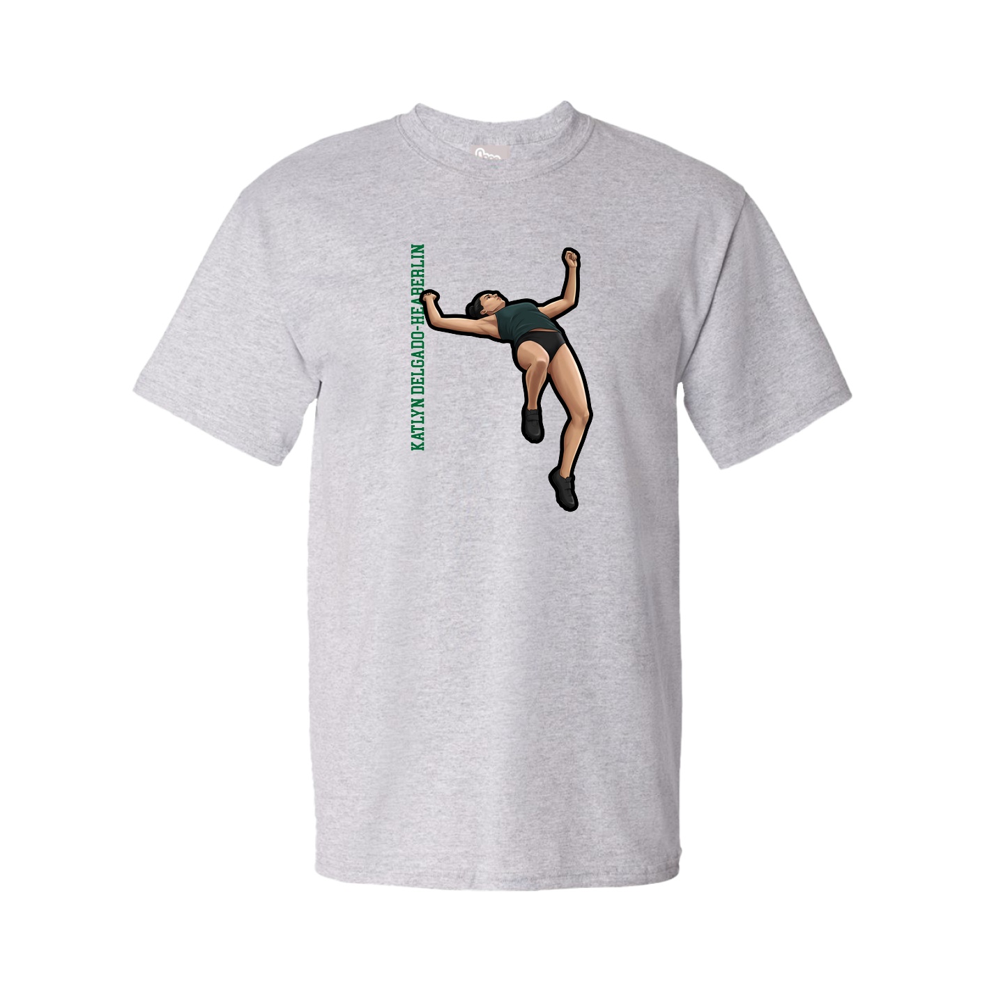 Youth Tee — Name Vertical in Grey