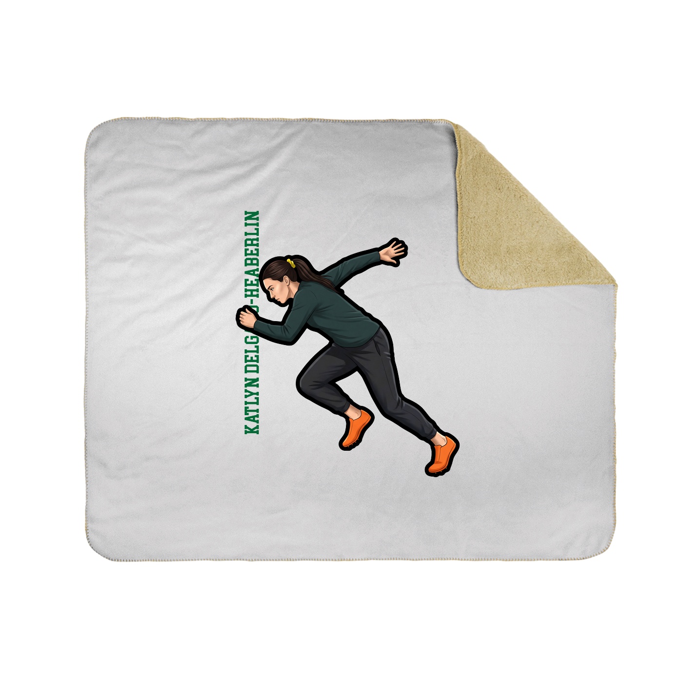 Throw Blanket — Name Vertical in White