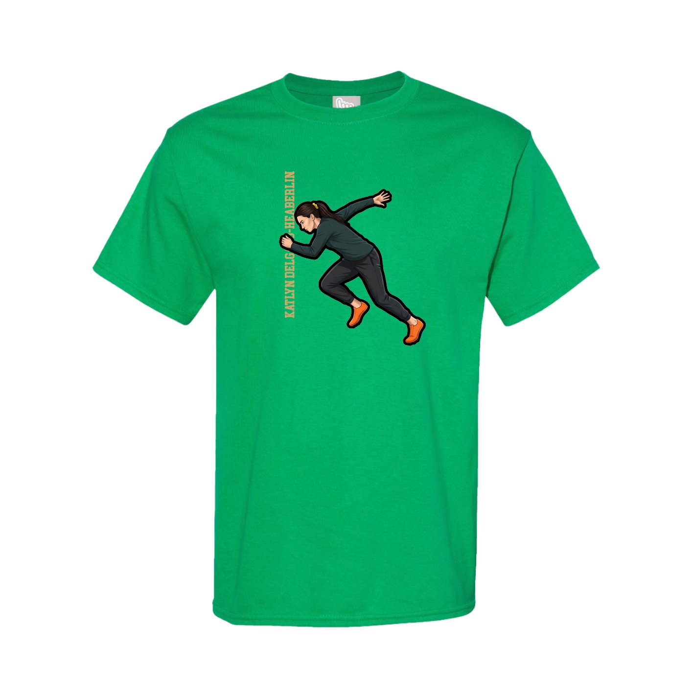 Tee — Name Vertical in Green