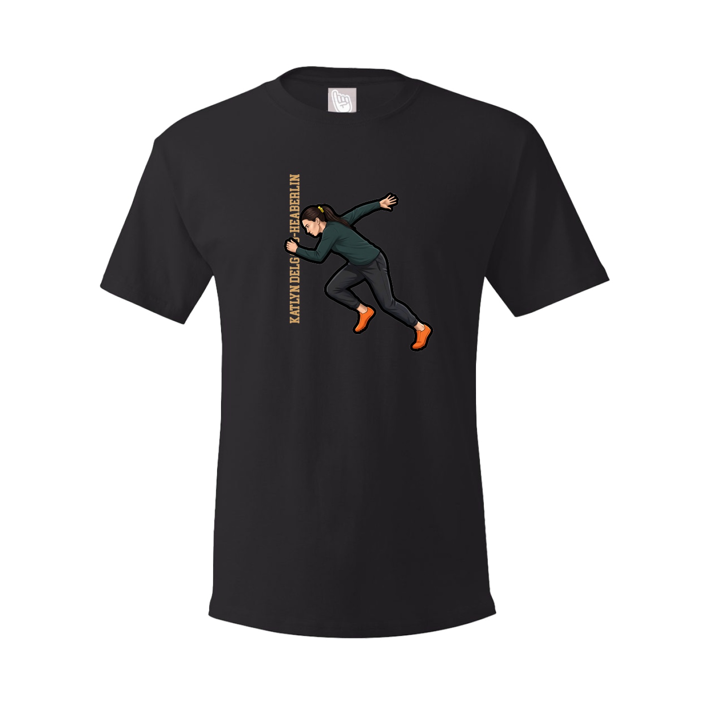 Youth Tee — Name Vertical in Black
