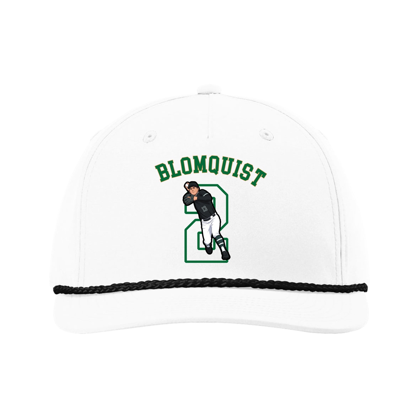 Five-Panel Classic Rope Cap — Shirsey Arch in White