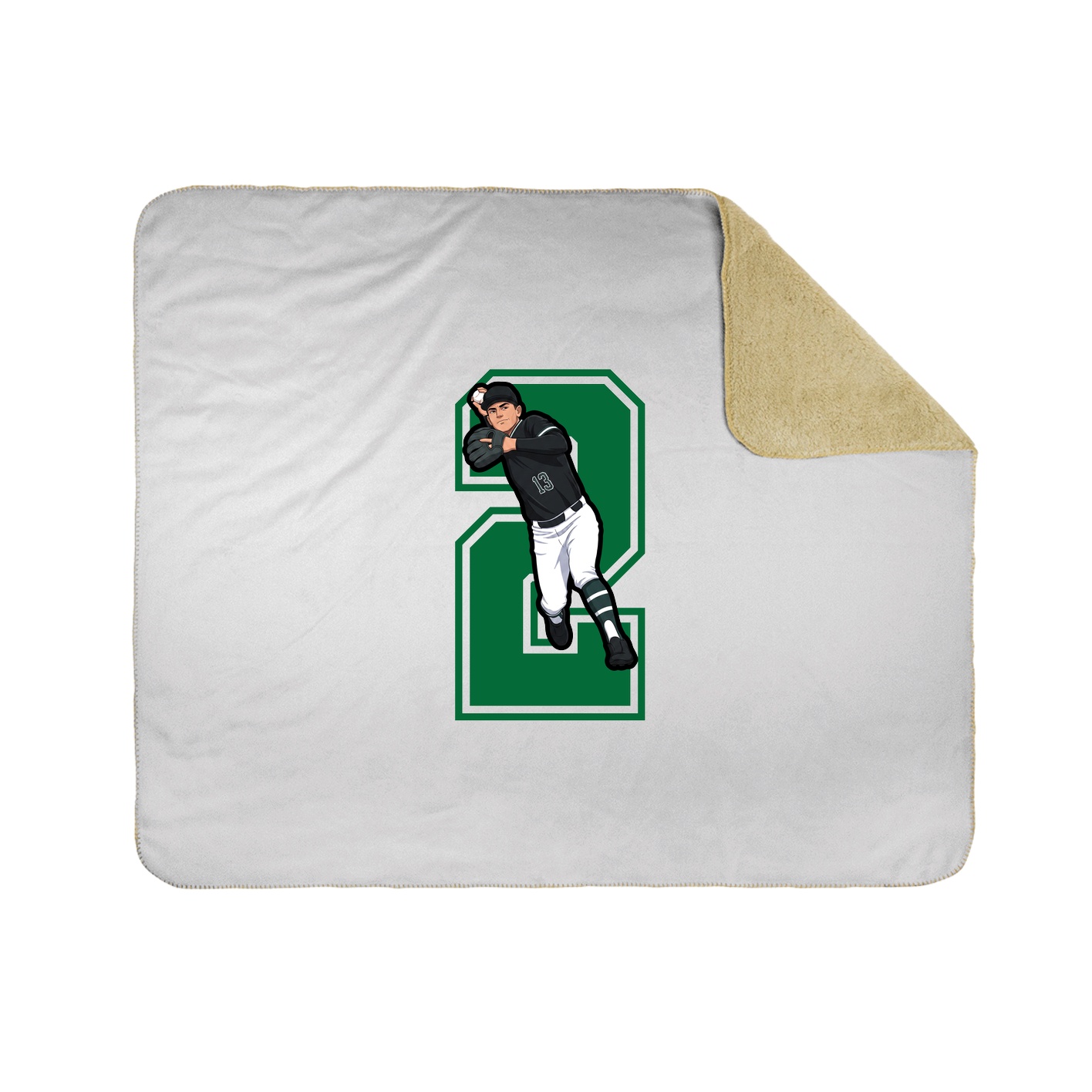 Throw Blanket — Number in White