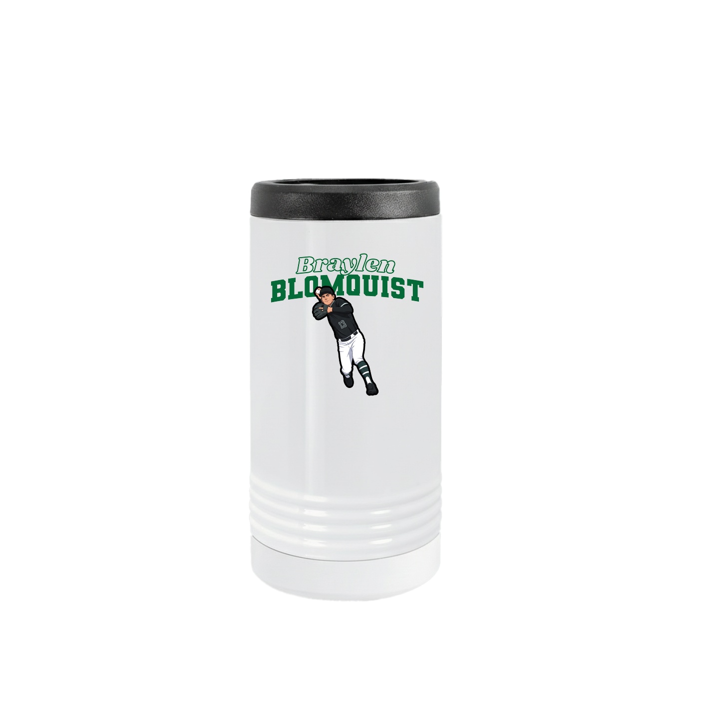 Slim Beverage Holder — Name Arch in White