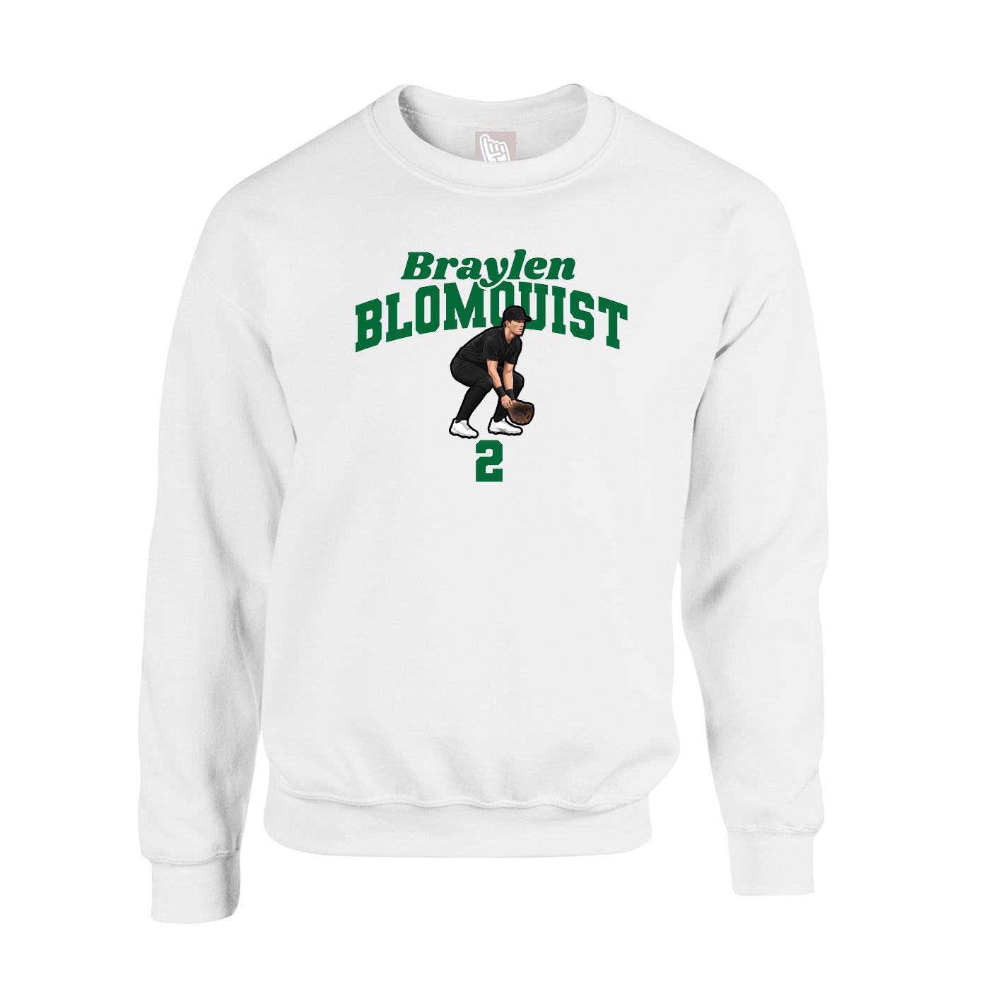 Fleece Crew — Signature Arch in White