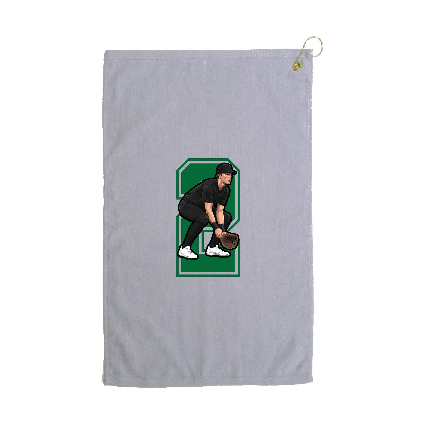 Golf Towel — Number in Grey