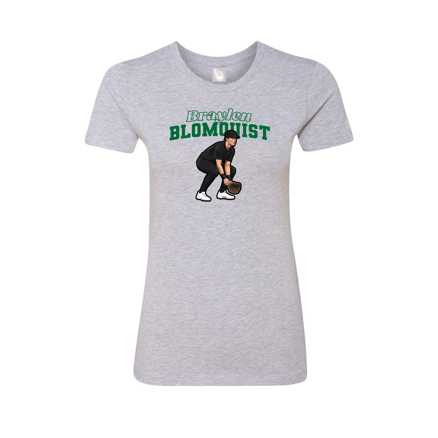 Womens Tee — Name Arch in Grey