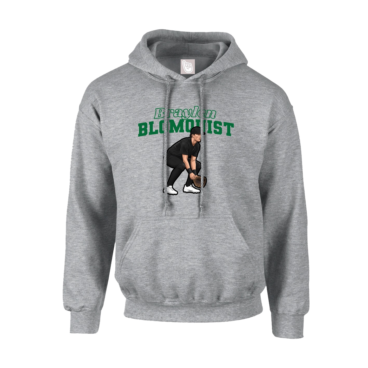 Hoodie — Name Arch in Grey